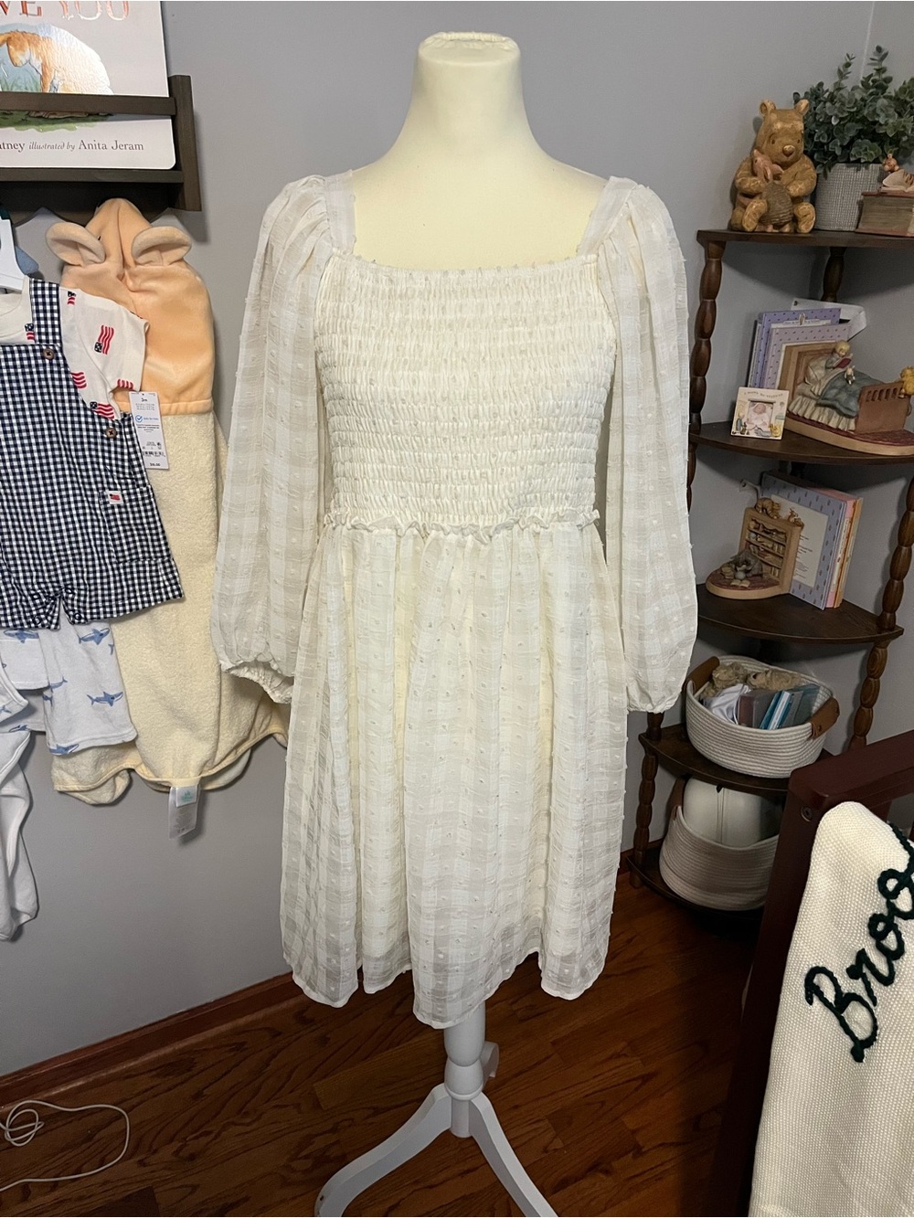Arula White Babydoll Style Dress Size X (XL)